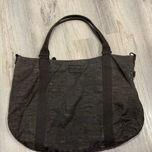 Kipling Vintage 90’s Distressed Dark Brown Tote Bag